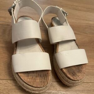 Marc Fisher White Espadrille Shoes with Suede Straps